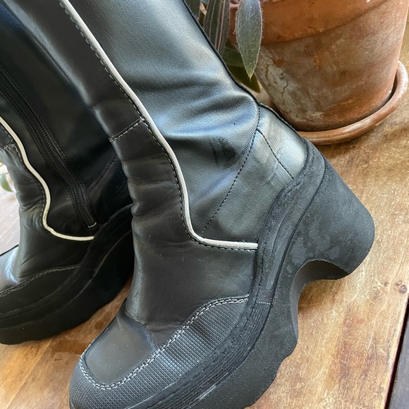 Black Platform Boots Miista Deandra 7.5 - Picture 2 of 8